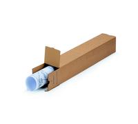 Tube d'expédition carré avec fermeture adhésive en carton simple cannelure brun - Diam.int.105 x L.610 mm - Lot de 10