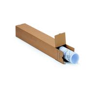 Tube d'expédition carré avec fermeture adhésive en carton simple cannelure brun - Diam.int.105 x L.700 mm - Lot de 10
