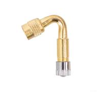 Tube d'extension de valve à air 45° 135° en laiton pour scooter, vélo, monocycle, moto avec adaptateur de gonflage en alliage d'aluminium résistant à la rouille, 4,3 x 2,5 cm/5,6 x 4 cm (doré 45°)