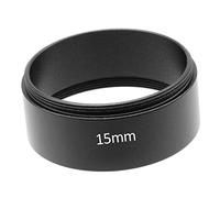 Tube d'extension fileté T2 M42 x 0,75 pour télescope, noir, 15 mm | Aluminium anodisé entièrement métallique, filetage T2 mâle/femelle, résout l'espacement, pour l'astrophotographie