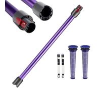 Tube d'extension Compatible avec Dyson V7 V8 V10 V11 V15, Dyson Télescopique Tube avec 2 Pcs V7 V8 Filtres pour Dyson, Tube d'aspiration Rigide pour Dyson V11 avec Deux 2-en-1 Brosses, Violet