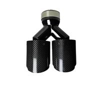 Tube D'extrémité Silencieux 1 Pièces Universel Fiber Carbone Queue Gorge Silencieux Même Longueur Noir En Forme Y Double Sortie Sergé Brillant Embout Silencieux D'échappement Gorge Queue(63.5mm-114mm)