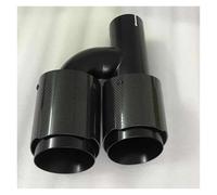 Tube D'extrémité Silencieux Pour E90 Voiture Modifiée Tube En Fibre Carbone Gauche En Acier Inoxydable Double Brillant Noir Tuyau Queue Silencieux Voiture H Forme Gorge Queue(54MM IN 101MM OUT)