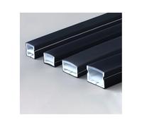 Tube Diffuseur LED En Silicone Noir Étanche - Profilé Flexible Encastré For Circuits Imprimés 8/10/15mm, 10x10 À 30x20mm - Montage Mural/plafond (sans LED)(15x10mm,1meter)