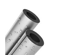 Tube d'isolation de tuyau en mousse auto-adhésif 3/4-4 pouces ID feuille d'aluminium 3,08 pieds de longueur, 1 pièce(ID 3/4″xT 1-1/5″)