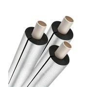 Tube d'isolation de tuyau en mousse de papier d'aluminium auto-adhésif de 3,25 pieds de longueur, 1 pièce(ID 8″xT 1-3/16″)
