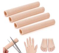 Tube d'Orteil Découpable sur Mesure, Protection Gel Doux Contre Frottement et Ampoules, Bandage Silicone pour Doigt et Orteil, Idéal Running et Marche, Teinte Chair, 4 Pièces (2,5 x 15 cm)`