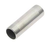 Tube droit creux Double-end Male Thread Long Nipple, 304 Stainless Silver Round Pipe Fitting Connector Adapter 1 piece(250MM*2INCHES)