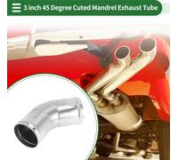 Tube Échappement Coudé 45 Degrés Perle Roulée Tuyauterie Tube Échappement Voiture Personnalisée Diy Modifiée 76Mm Diamètre Extérieur 100Mm Longueur Acier Inoxydable T304 Ton Argent