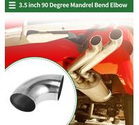 Tube Échappement Coudé À 90 Degrés Voiture Personnalisée Bricolage, Tuyauterie Échappement Acier Inoxydable 304 89 Mm/3,5" Diamètre Extérieur 100 Mm/3,94" Longueur, Ton Argenté.