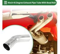 Tube Échappement Coupe Biseau 45 Degrés Pour Bricolage, Tuyau Échappement Personalisé Voiture Modifiée,Tuyauterie 102Mm/4" Od 200Mm/8" Longueur Acier Inoxydable T304 Ton Argenté