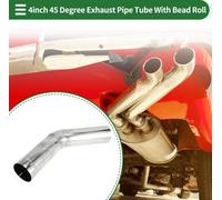 Tube Échappement Coupe Biseau 45 Degrés Pour Bricolage, Tuyau Échappement Personalisé Voiture Modifiée,Tuyauterie 102Mm/4" Od 300Mm/12" Longueur Acier Inoxydable T304 Ton Argent