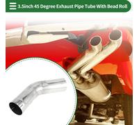Tube Échappement Coupe Biseau 45 Degrés Pour Bricolage, Tuyau Échappement Personalisé Voiture Modifiée,Tuyauterie 89Mm/3.5" Od 200Mm/8" Longueur Acier Inoxydable T304 Ton Argent