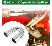 Tube Échappement Mandrin 180 Degrés Voiture Personnalisée Faire Soi-Même, Tuyauterie 108 Mm / 4,25" Diamètre Extérieur 300 Mm / 11,81" Longueur Acier Inoxydable T304 Ton Argent.