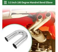 Tube Échappement Mandrin À 180 Degrés Pour Voiture Personnalisée À Faire Soi-Même, Tuyauterie 89Mm/3.5" Diamètre Extérieur 300Mm/11.81" Longueur Acier Inoxydable T304 Ton Argent.