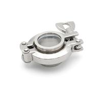 Tube en acier inoxydable SS316L de 3,8 cm à trois colliers de serrage plat en verre 50,5 mm Fermentation intérieure de fenêtre d'observation (3,8 cm)