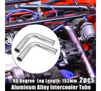 Tube en alliage d'aluminium pour intercooler de voiture, diamètre extérieur de 2"/51mm, longueur de jambe de 6"/152mm, coude à 90 degrés, raccord d'admission d'air - Lot de 2