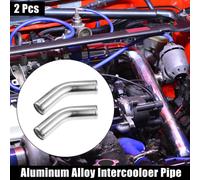 Tube en alliage d'aluminium universel pour intercooler de voiture, diamètre extérieur de 63mm/2,5", longueur de jambe de 100mm/4", coude de 45 degrés, Lot de 2