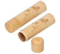 Tube en bambou Boîtes à thé Tube à thé en bambou Tube en bambou Conteneur à thé 2PCS Boîte à thé Portable Tube en bambou pour grains de café Diverses noix Épices de bureau Maison(Motif bambou, bleu)
