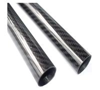 Tube en fibre de carbone 3K, surface brillante, enroulé, for quadricoptère et avions télécommandés (2 pièces)(500mmx30x25mm)