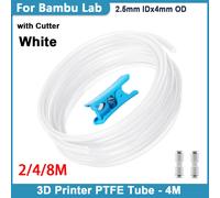 Tube en PTFE ultra-lisse pour Bambu Lab A1/A1 Mini AMS/P2S/P1S/X1C, diamètre intérieur de 2,5 mm x diamètre extérieur de 4 mm, pour filament de 1,75 mm, tube Bowden idéal pour PL 4M PTFE Tube