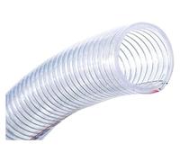 Tube en PVC flexible en fil d'acier, Fil d'acier transparent d'épaisseur de paroi 6.5MM avec 2 pinces, pompe 1M longueur, tube Durable, cale bateau for le transfert d'eau(ID 102mm)