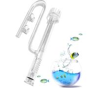 Tube en verre ajustable pour aquarium avec écumeur de surface Aspirateur de surface Alimentation Aquarium Siphon alterné Conduite d'eau