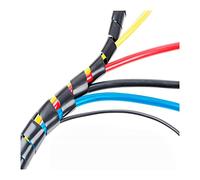Tube enrouleur spiralé pour câbles, Enveloppe de câble en spirale-manchon organisateur fil PE qualité supérieure for cordons électriques-noir, OD 3mm-30mm, Options longueur 2m-50m(25mmx2m)