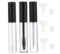 Tube et baguette de mascara vides 3 pièces tubes de brillant à lèvres vides tube d'eyeliner transparent avec inserts en caoutchouc et entonnoirs pour huile ricin bricolage
