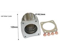 Tube Flexible Réparation Volvo 850 C70, Inox, 60,5 mm, 120 mm, Kit Montage