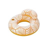 Tube Flottant Comfort Plush Deluxe - Bestway - Orange/Blanc - Appuie-Tête Et Repose-Tasse - 90 Kg