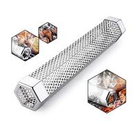 Tube fumoir à pellets pour barbecue TINMIX, 30,5 cm, en acier inoxydable de qualité supérieure, tube à pellets en bois pour barbecue à gaz, charbon de bois, électrique ou fumoir, forme hexagonale