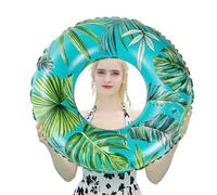 Tube Gonflable de Piscine - Anneau de Style feuillu Vert ou Rouge | Accessoire PVC Portable pour Les Adultes | Partenaire balnéaire ou léger et Piscine Facile à Transporter