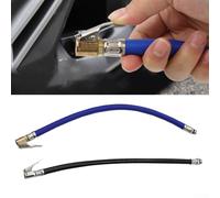 Tube gonflable en caoutchouc de 370 mm pour compresseur d'air, compatible avec tuyau de compresseur de pneu de voiture et connecteur de gonflage, mandrin en alliage de cuivre (bleu 9,5 mm)