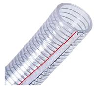 Tube hélicoïdal en fil d'acier PVC transparent flexible, tuyau vinyle haute pression, tube, 1M for le transfert d'eau, d'huile et d'air(32mm x 4mm)