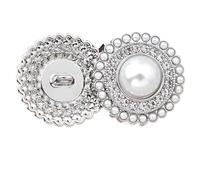 Tube Inox Lot de 6 boutons décoratifs en métal doré et perles strass for vêtements, manteaux, cardigans, pulls, couture, 15 à 25 mm(Color 01,20MM 6PCS)