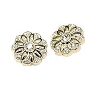 Tube Inox Lot de 6 boutons en métal strass 18/20/23 mm en forme de fleur for vêtements, manteaux, costumes, vestes, bijoux, accessoires de couture(Golden,20mm 6pcs)