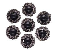 Tube Inox Lot de 6 boutons en strass et perles de 15/18 mm, accessoires de couture, épingles à cheveux en cristal scintillant, décoration for vêtements(Color 02,15MM-6PCS)