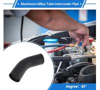 Tube Intercooler En Alliage D'Aluminium 6064 Coudé à 45 Degrés Od 3,5" Surface De Sablage Du Tuyau De Connexion D'Admission D'Air Avec Double Perle Roulée Longueur De 5,9" Noir