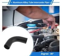 Tube Intercooler En Alliage D'Aluminium 6064 Coudé à 90 Degrés Avec Surface De Sablage, Tuyau Raccordement Admission Air Double Perle Roulée, Longueur De 5,9 Pouces, Noir