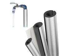 Tube isolant en mousse pour tuyaux en aluminium, Paquet auto-adhésif de tube mousse d'isolation tuyau papier d'aluminium pré-fendu 3 tailles multiples(ID25mm/THK10mm)