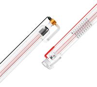 Tube laser CO2 VEVOR 60 W, longueur 1250 mm, diamètre 55 mm, verre borosilicaté avec tête métallique, durée de vie 5000-6000 heures, pré-câblé pour les machines de gravure et de découpe laser