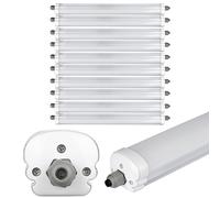 Tube LED 120 cm Lampe de baignoire LED 36 watts Lampe de garage à LED étanche à l'humidité, lumière d'atelier de garage blanc froid, 4320lm 6400K, lot de 10