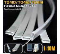 Tube LED en Silicone néon blanc/Transparent, 1-10m, couvercle de diffuseur étanche pour bande lumineuse Flexible RGB 8/10/12m T0410 For PCB 8mm
