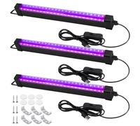 Tube LED Lumière Noire, 3 Pièces Barres De Lumière Noires 5W 24LED 32CM, Lumière Noire Portable, Barre Lumière Noires Lumiere UV Tube Lumière Noir pour Halloween Noël Soirée Peinture Corporelle