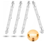 Tube lumineux - Ampoule halogène T3 - Culot R7S - 230 V - 300 W - 118 mm - Blanc chaud 2800 K - Lot de 4