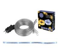 Tube lumineux Moon in the Room ML54SZ Cordon décoratif 100 LED 10m avec paillettes argent blanc froid IP44 Blanc