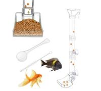 Tube-mangeoire pour crevettes - 16,7 cm - Kit d'alimentation pour aquarium avec ventouse - Plateau d'accès facile pour poissons et aquariums