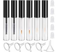 Tube Mascara Vide Et Bouteille De Eye-Liner Et Fioles De Brillant À Lèvres 6 Stück 4ml Tube De Cils Rechargeable Mascara Baguette Tube Avec Inserts En Caoutchouc Et Entonnoirs[X170]