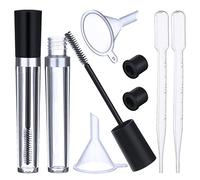 Tube Mascara Vide et Brosse pour Cils, Tube et Baguette de Mascara Vide 2pc 8ml, Entonnoirs pour Huile de Ricin, Bouteille Rechargeable pour Ricin,Bricolage Mascara Brosse Cils Wand,Empty Mascara Tube